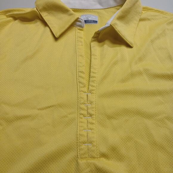 Callaway Women’s Short Sleeve Polo Yellow Golf Shirt Size Large - Picture 3 of 8